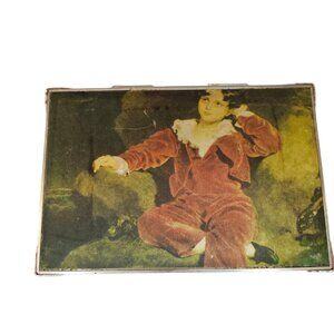 MCM VTG Schmid Bros Musical Jewelry Box Silk Cloth Japan The Red Boy By Lawrence